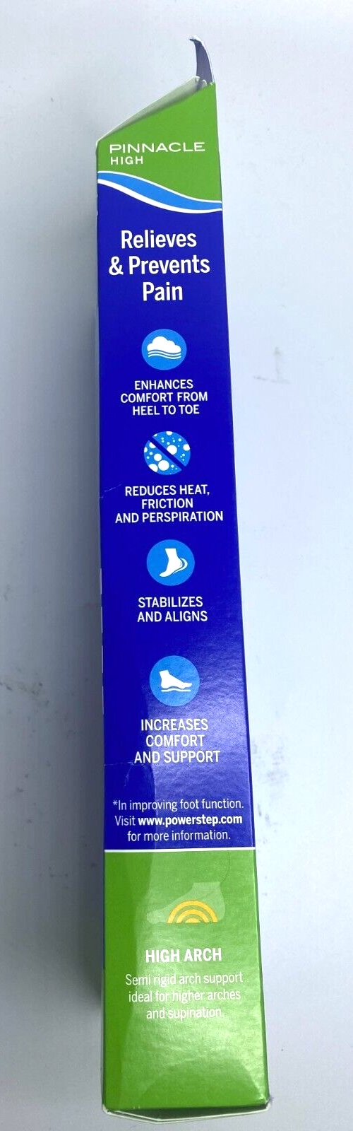 Powerstep Full Length Orthotics Arch Heel Support Insole PINNACLE HIGH Size - E