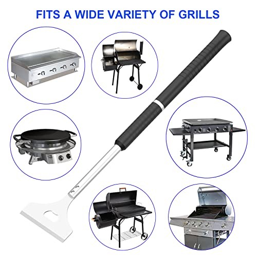 Extra Length Griddle Scraper,Griddle Cleaning Scraper with 16" 7 Handle,Heavy