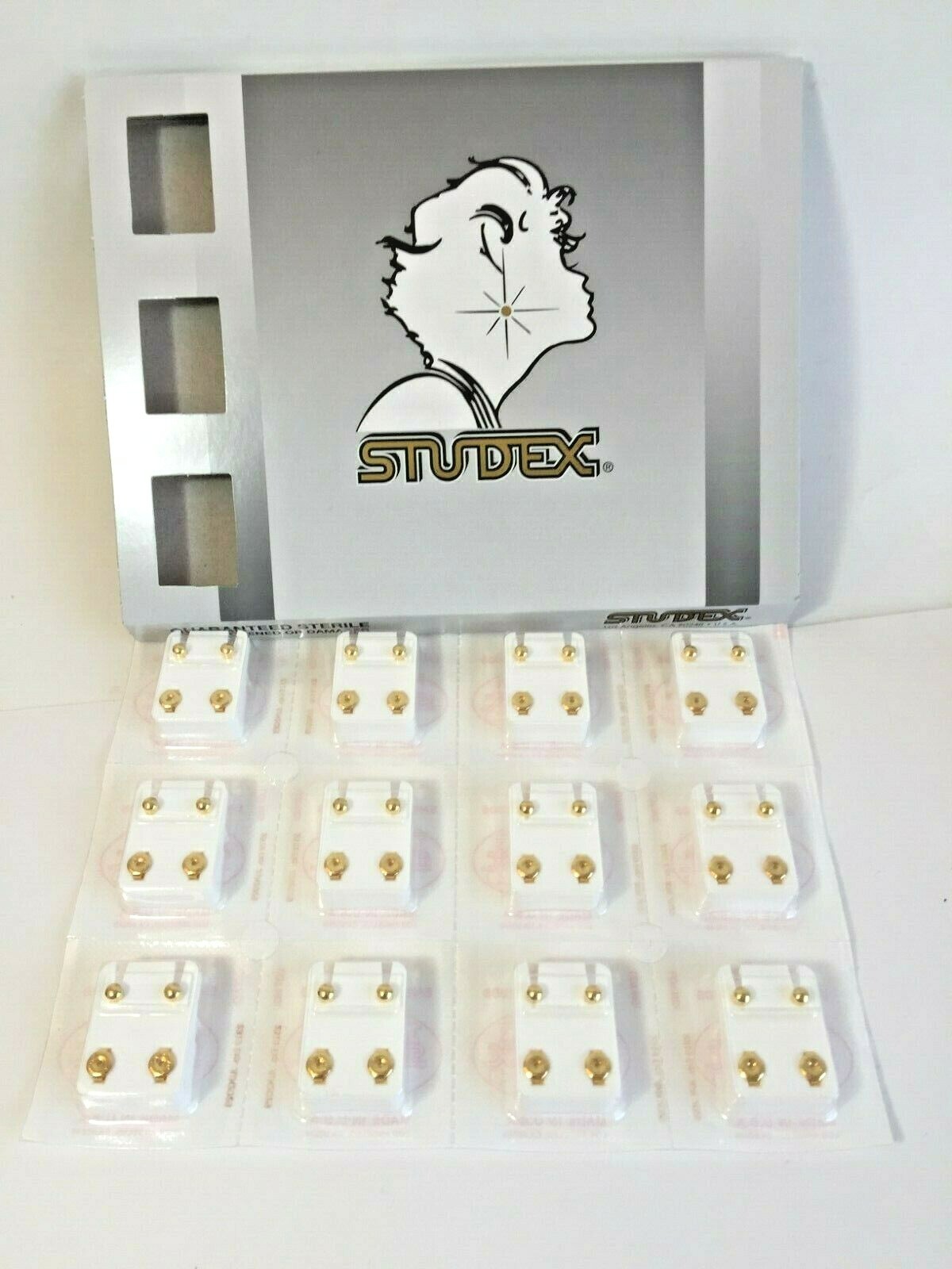 Studex Sterilized Ear Piercing Stud 4MM * Regular * Gold Plated * 12 Pairs R200Y