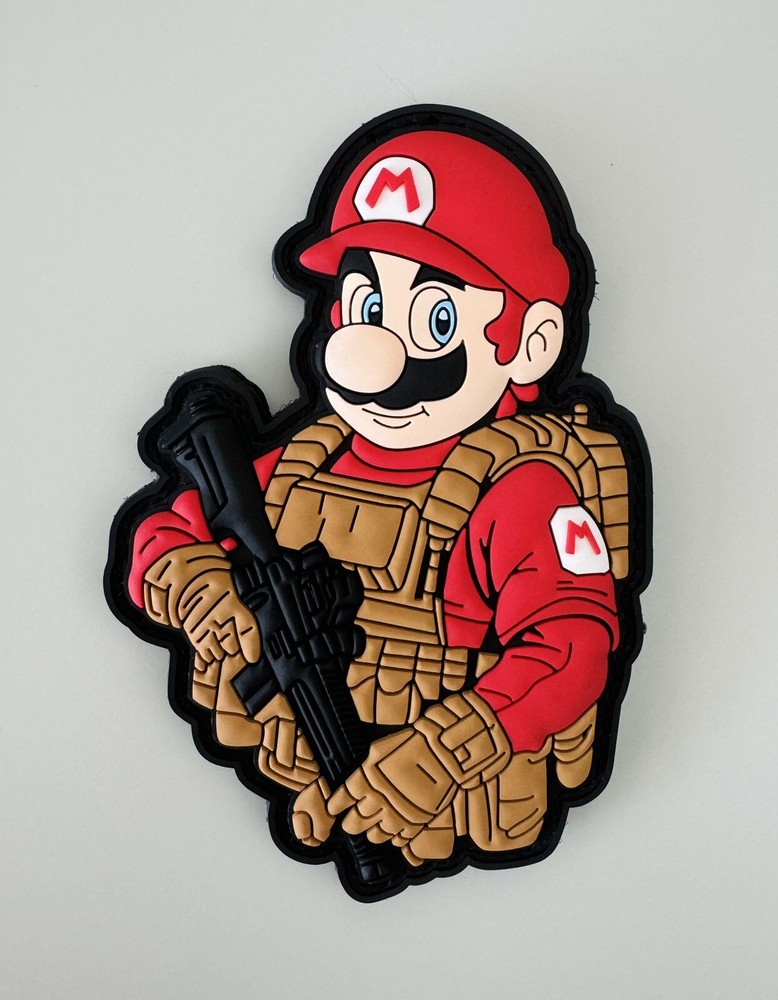 Tactical Mario PVC Hook/Loop Moral Patch