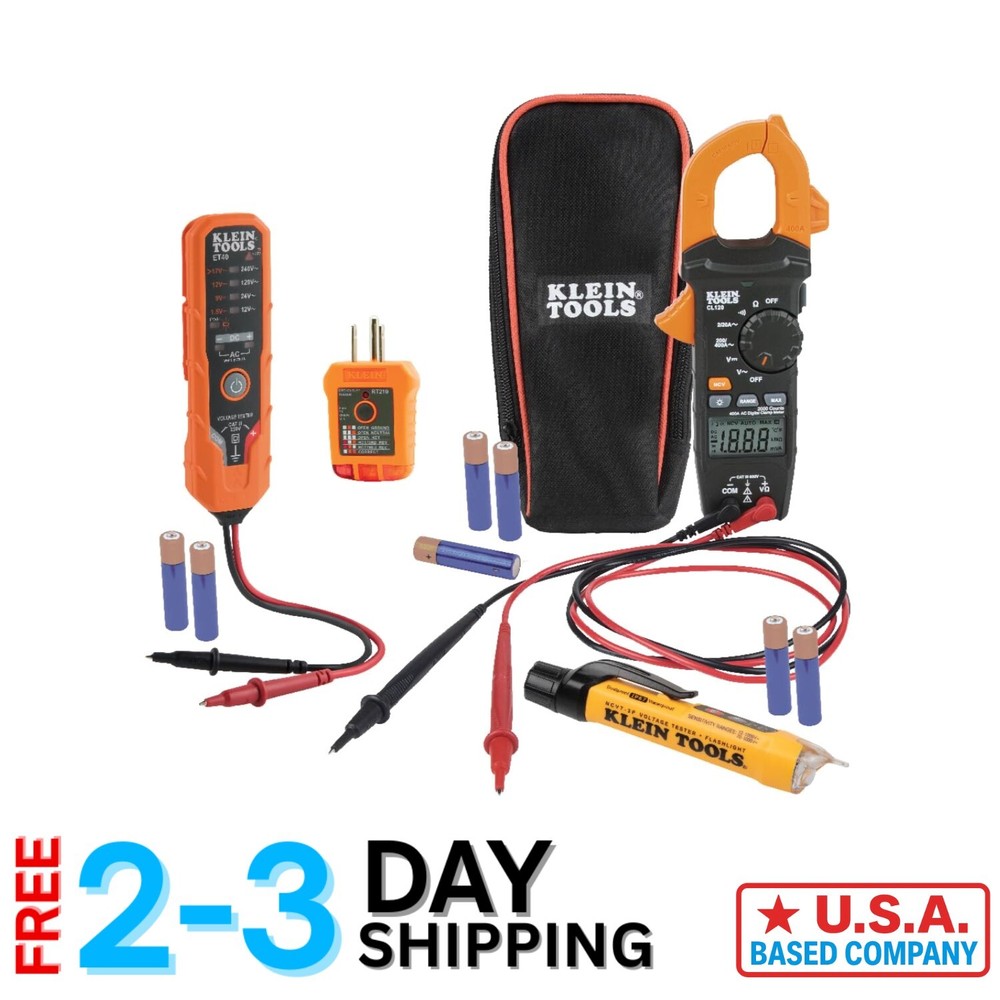Comprehensive Electrical  Kit: Clamp Meter & 3 Testers for Precision Testing