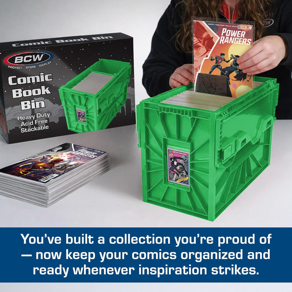 Short Comic Book Bin | Holds 150 Comics | Stackable Plastic Storage | Acid-Free