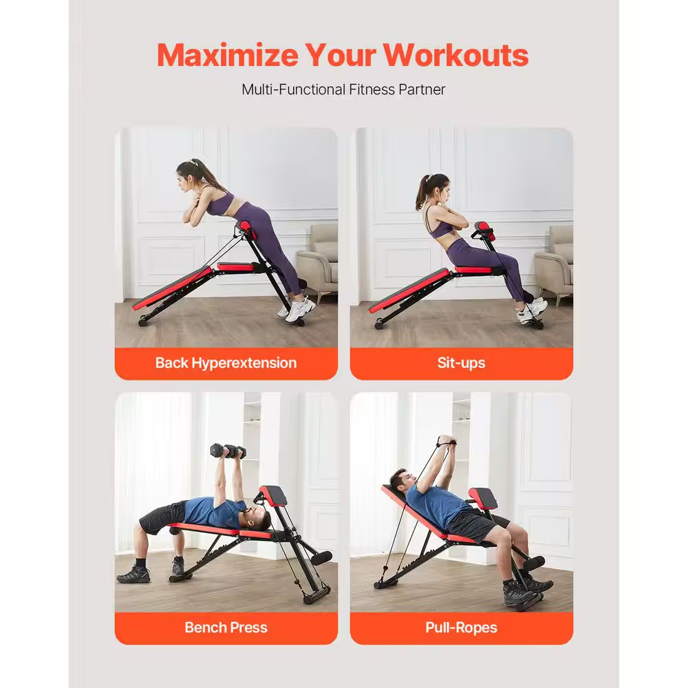 Multi-Functional Weight Bench for Full Body Workout, 770 Lbs. Adjustable and Fol