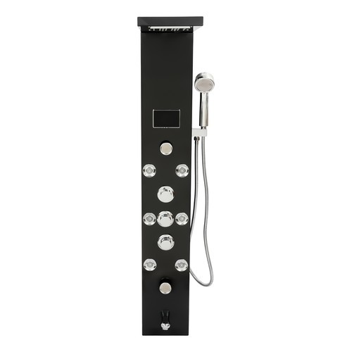 LED 3-Handle Shower Kit Rainfall Shower Panel Tower System Shower Head Waterfall