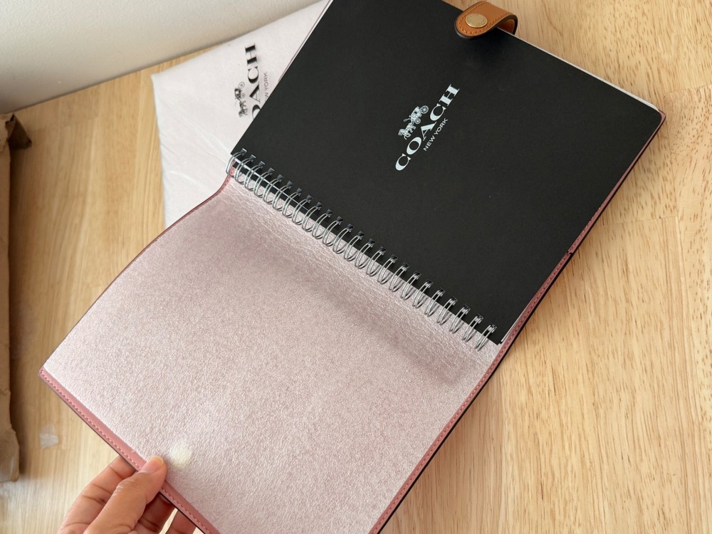 Authentic coach notebook powder pink 2026