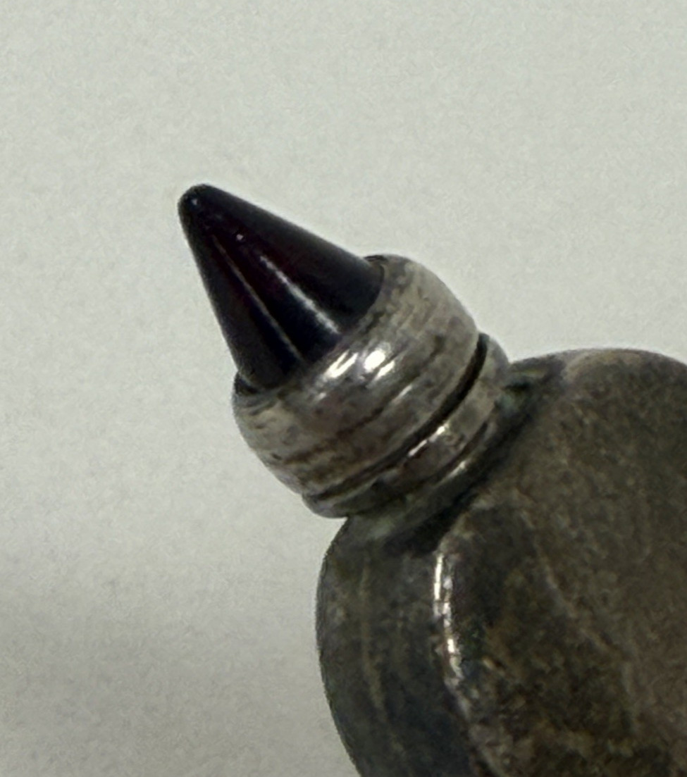 Vintage Sterling Silver 925 Mexican Snuff Perfume Bottle Amber Stone