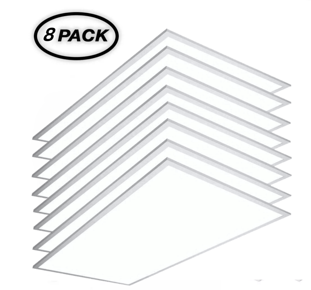 8-Pack 2X4 FT LED Flat Panel Lights Fixture, Dimmable 0-10V Drop Ceiling Lights