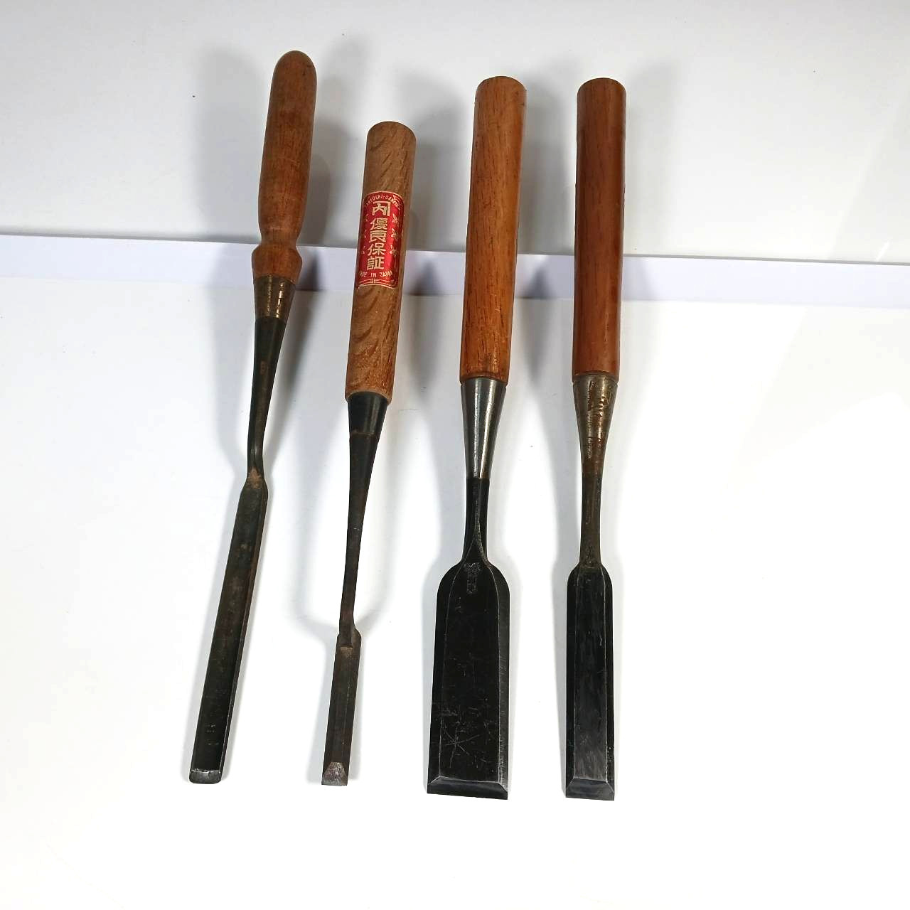 Japanese Nomi Chisel set of 4 KANE-SADA ┓定 etc. 9-30mm Chisels Japan / AI1812T