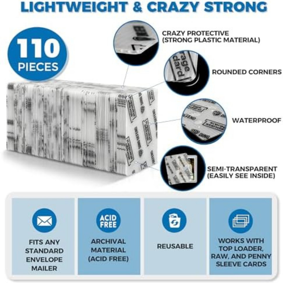 Trading Card Shipping Protectors 110 Pack 3.5'' X 4.5'' - Premium Ultra Strong