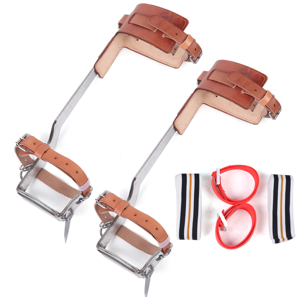 2pcs Tree Climbing Spikes, Stainless Steel Tree Climbing Tool, Adjustable Strap