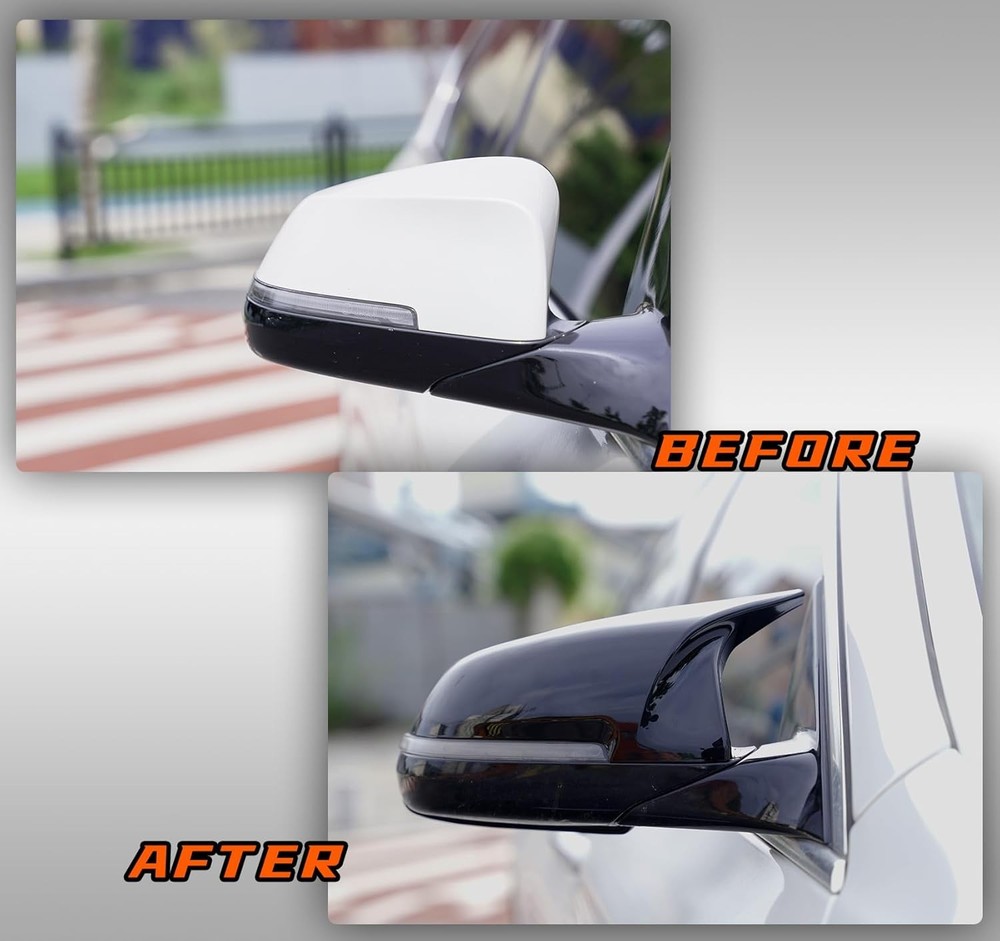 Mirror Caps for F10 - Durable Quality Glossy Black, Black