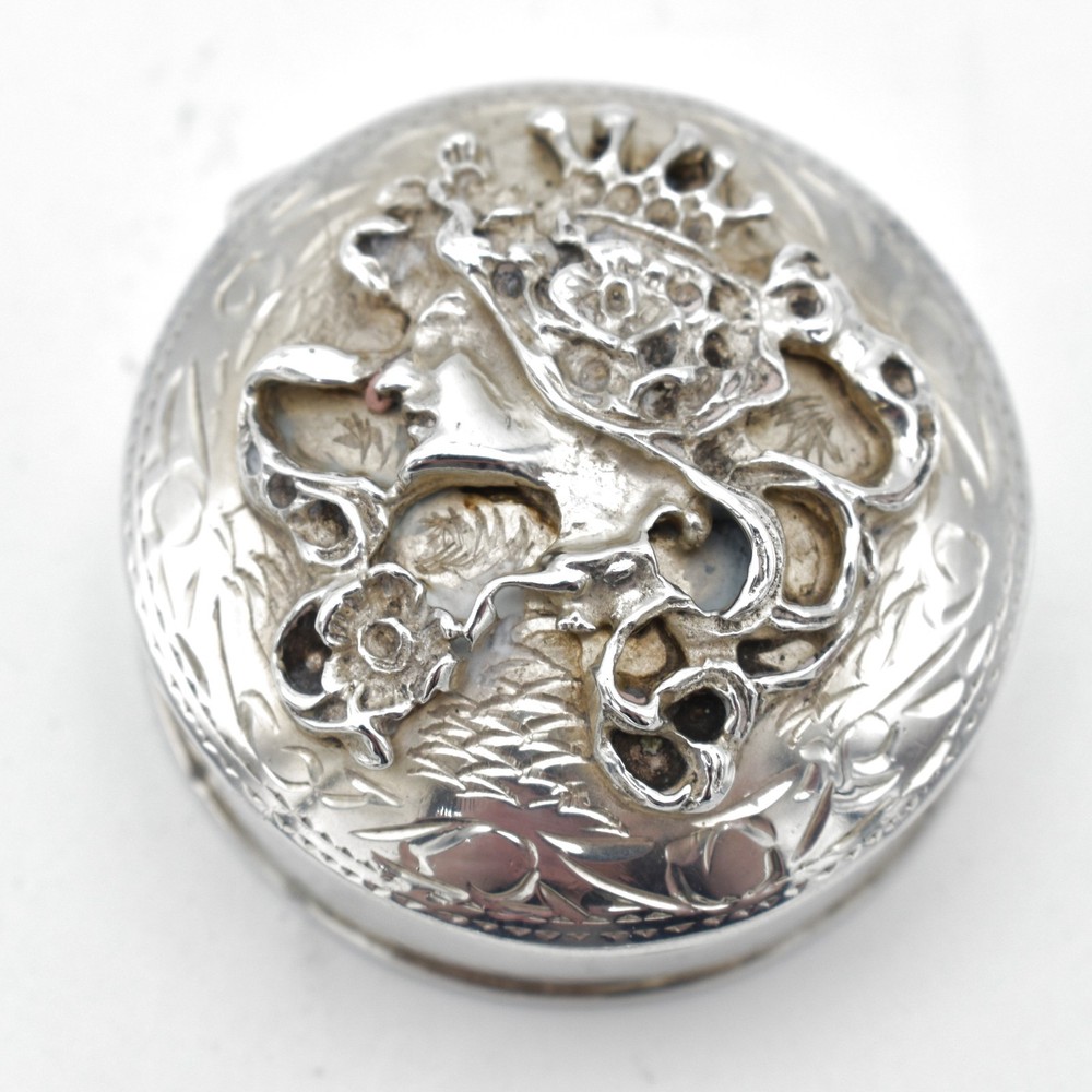 Vintage Solid Silver Pill Box Snuff Box 1991