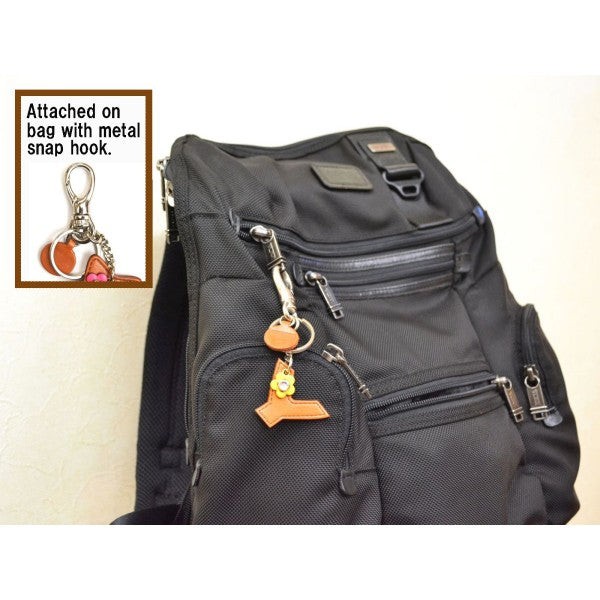 Initial "Y" Leather Keychain Bag Charm