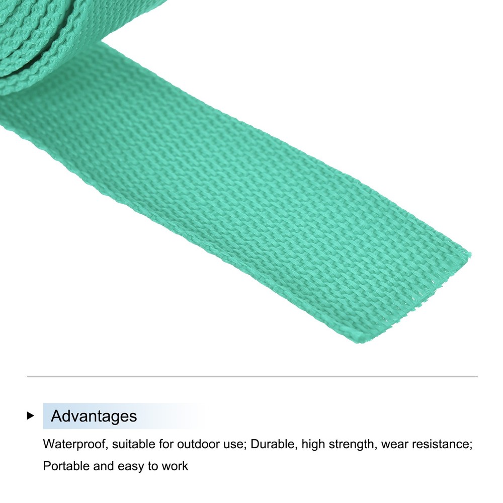 Lightweight Polypropylene Webbing Strap 1 1/4" 10 Yard Backpack Turquoise Green