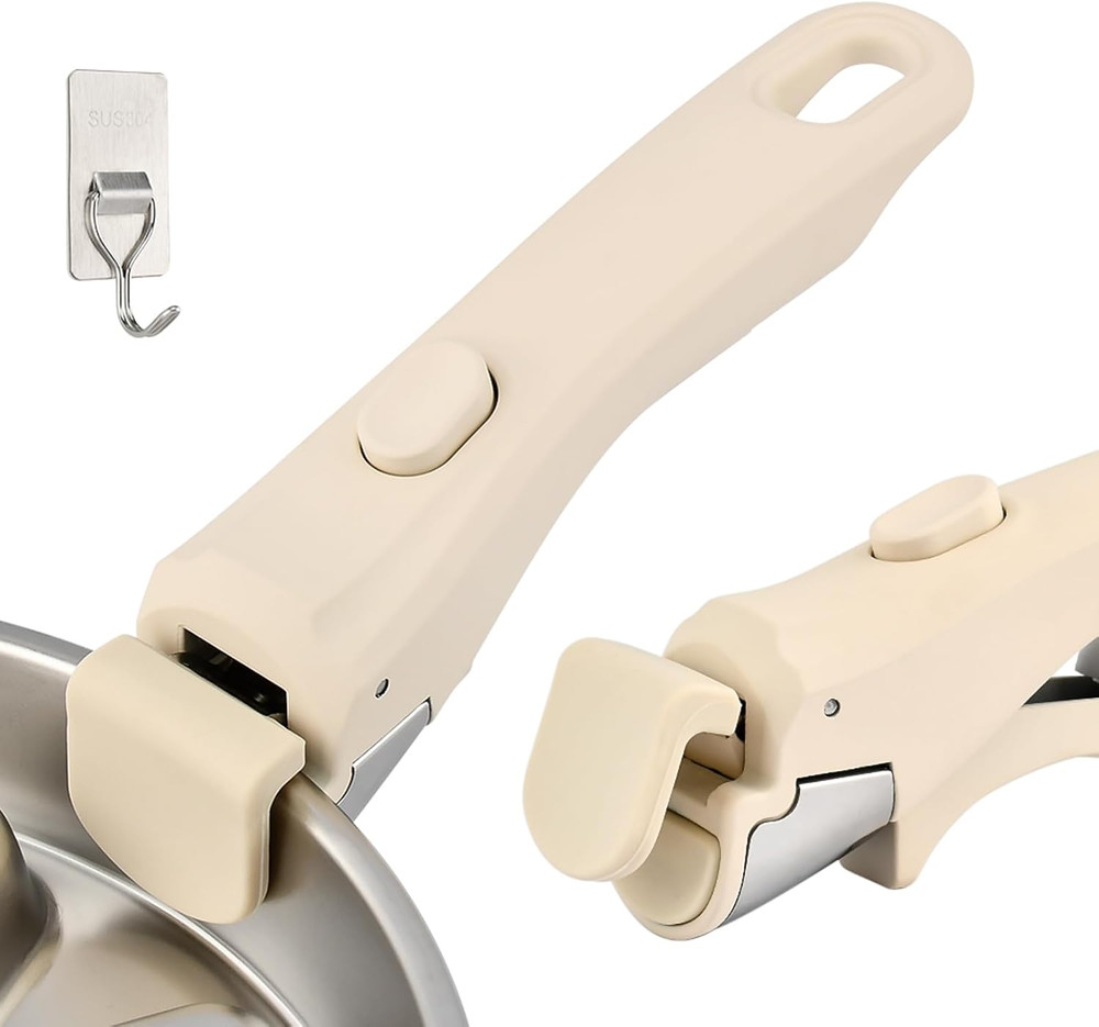 Beige Universal Removable Pot Handle for All Cookware Replacement