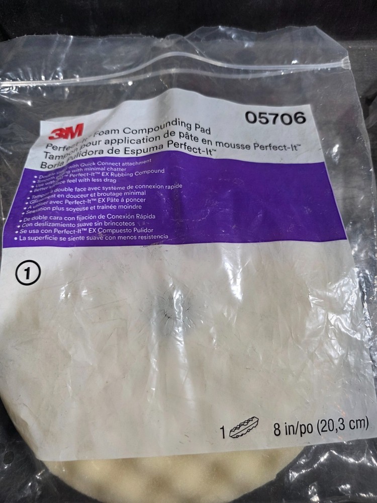 3M 05706 Perfect-it Foam Compounding Pad, 8 In. Double Sided, Quick Connect 5706