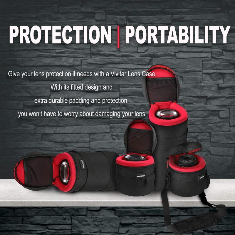 Waterproof Well Padded Zippered DSLR Camera Lens Case Protector Bag Case Set