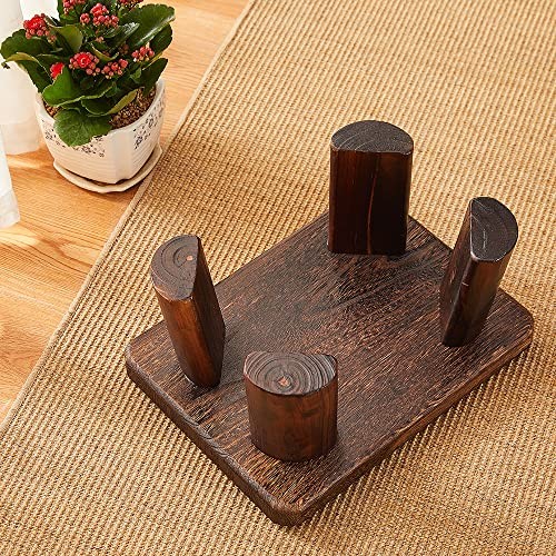 Wooden Stool, Rectangular Bedside Step Stool, Step Ladder for Kitchen &
