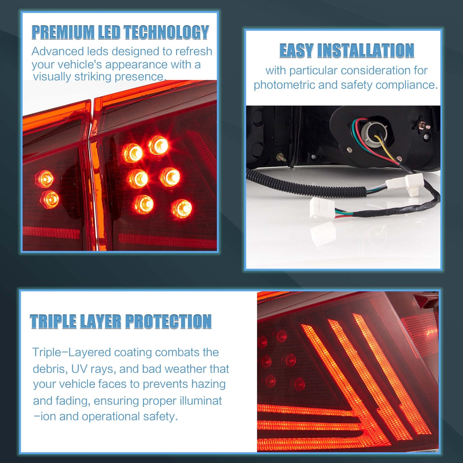 Tail lights Assembly Fit for Lexus IS 2nd Gen 2006-2012 Lexus IS250 IS350