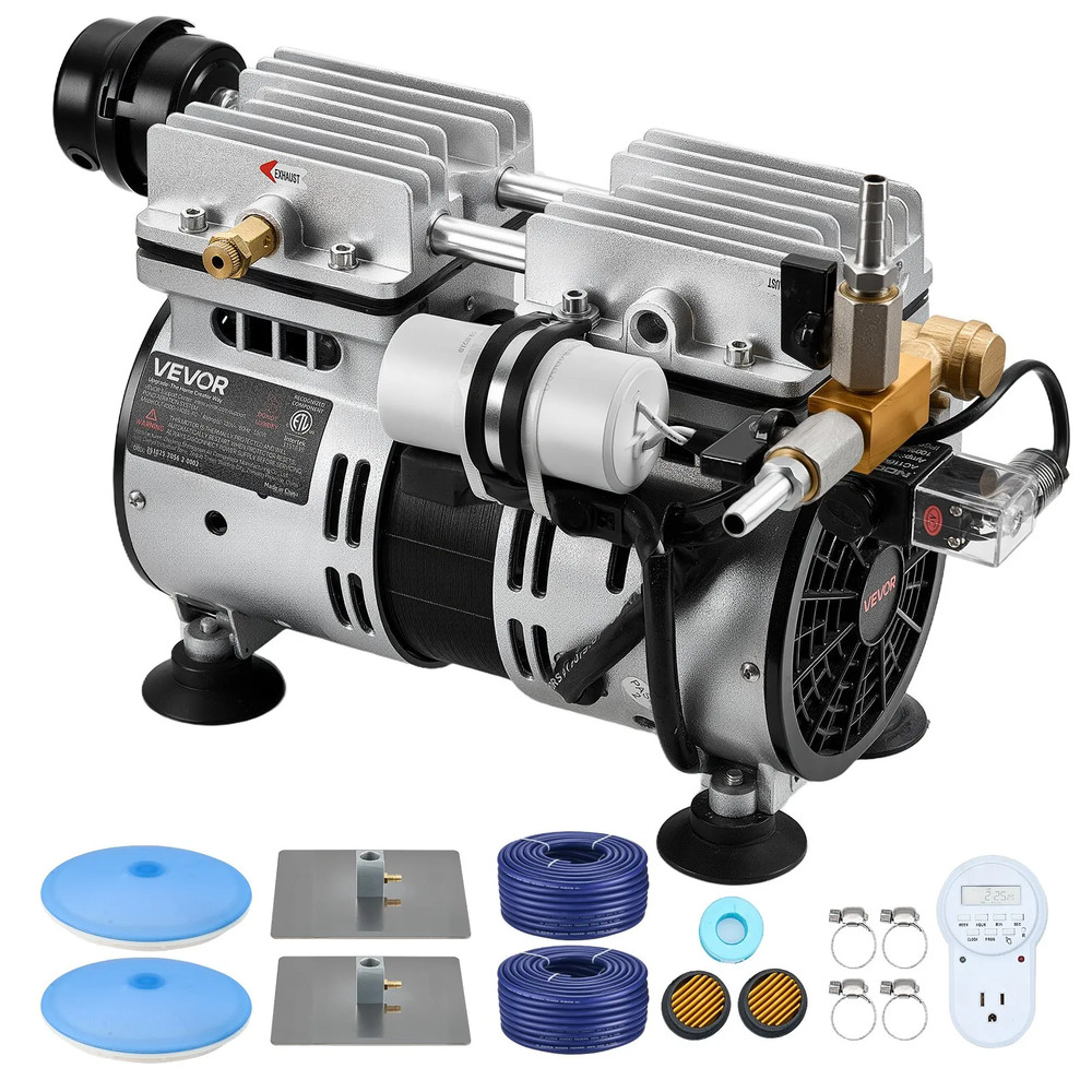 Pond Aeration System 5.2 CFM, 3/4 HP Compressor, 1 Diffuser, Up to 3 Acres
