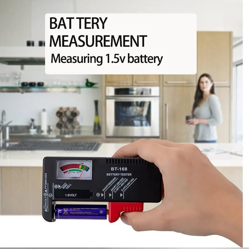 Battery Tester Checker Capacity Display Checkered black