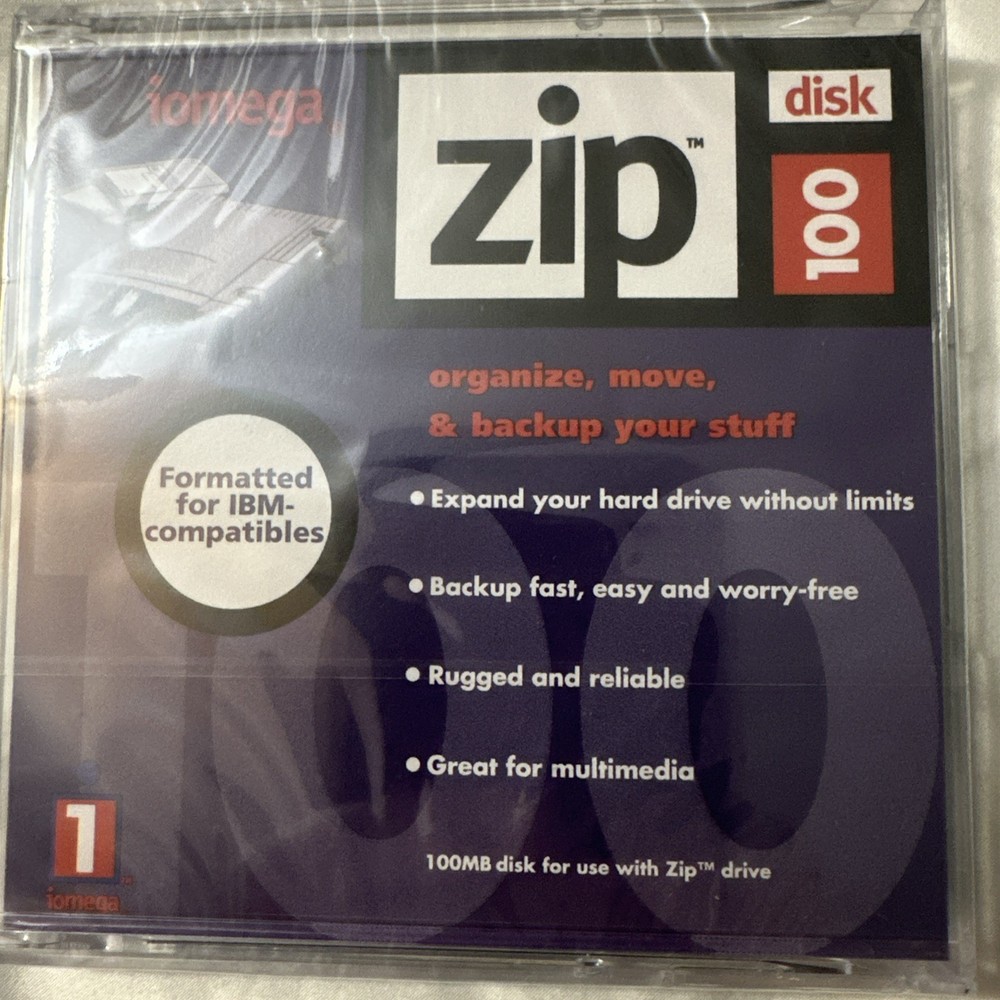 Iomega ZIP DISK 100 Formatted for PC NEW Sealed