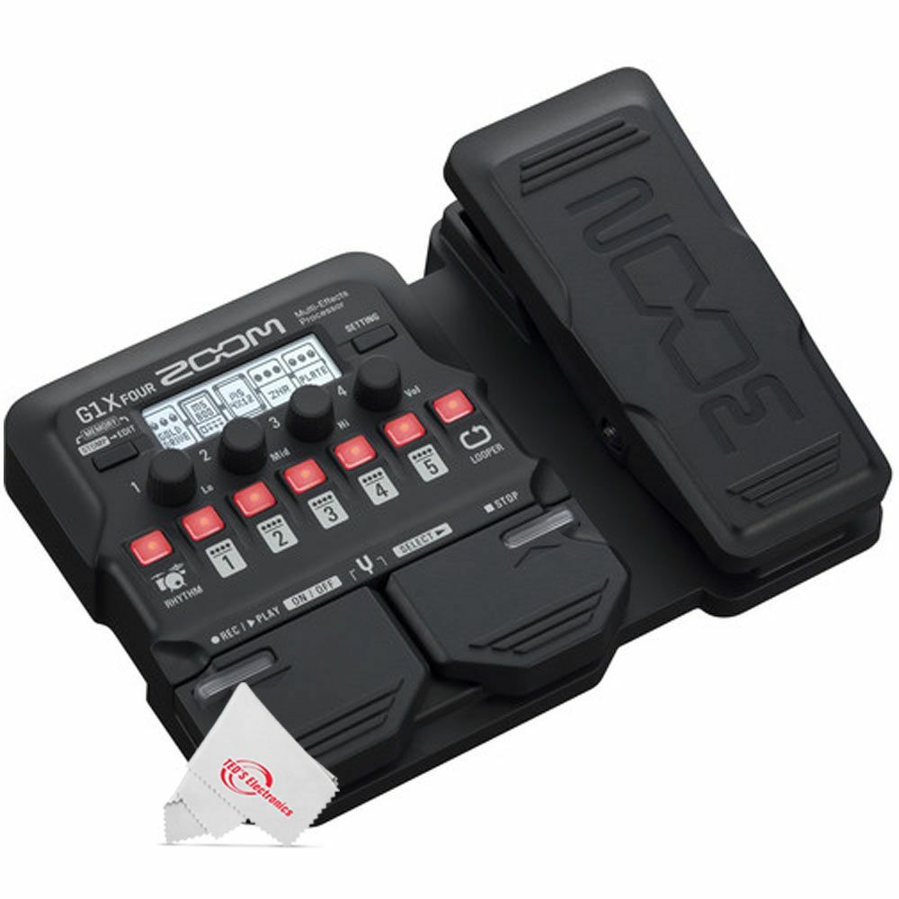 Zoom G1X Four Guitar Multi-Effects Built-In Expression Pedal + Accessory Bundle