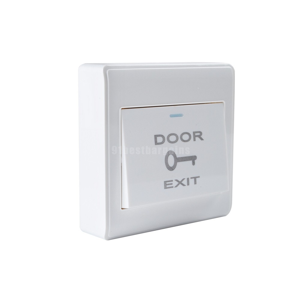 Push to Exit Button Release NO/NC/COM Door Switch Panel 86mmx86mm 36V 3A White