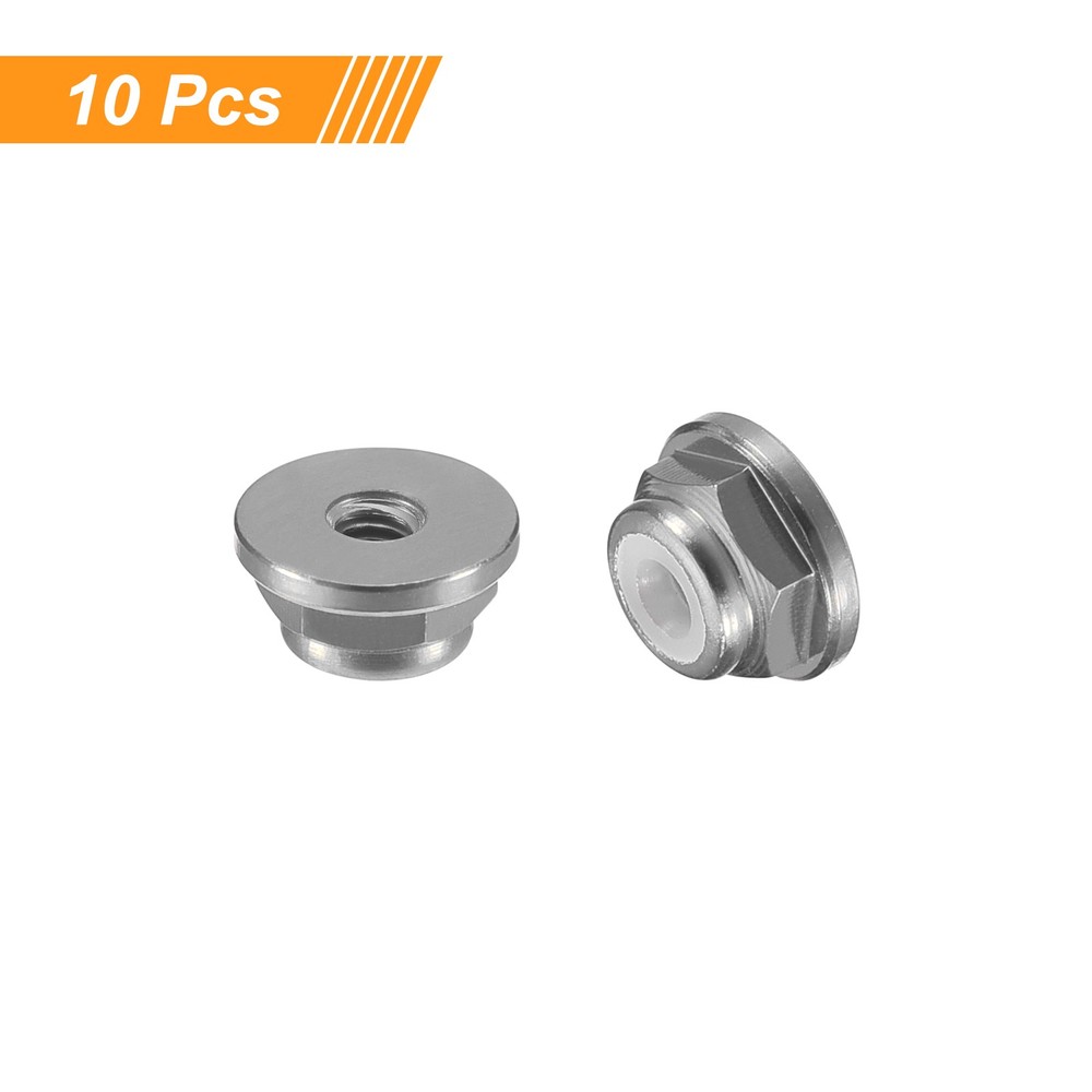 Nylon Insert Hex Lock Nuts, 10pcs - M2x0.4mm Self-Locking Nut(Titanium Gray)