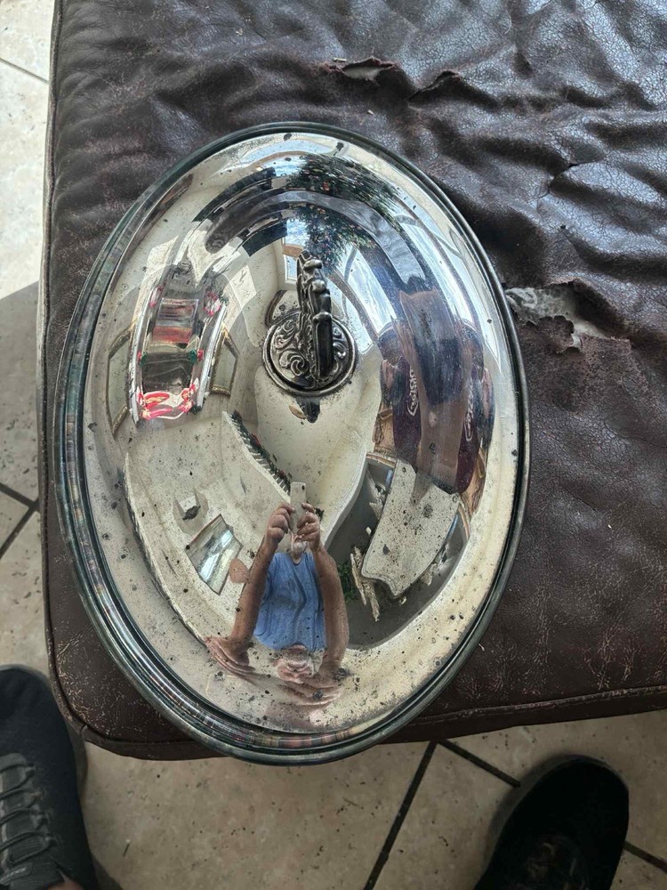Vintage Silverplate Oval Chafing Dish Lid – Ornate Handle – Serving Ware