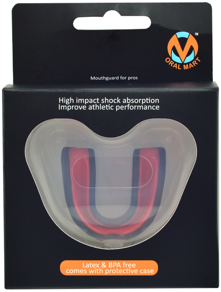 Oral Mart Boxing Martial Arts MMA Flag Football Mouth Guard (Black/Red)