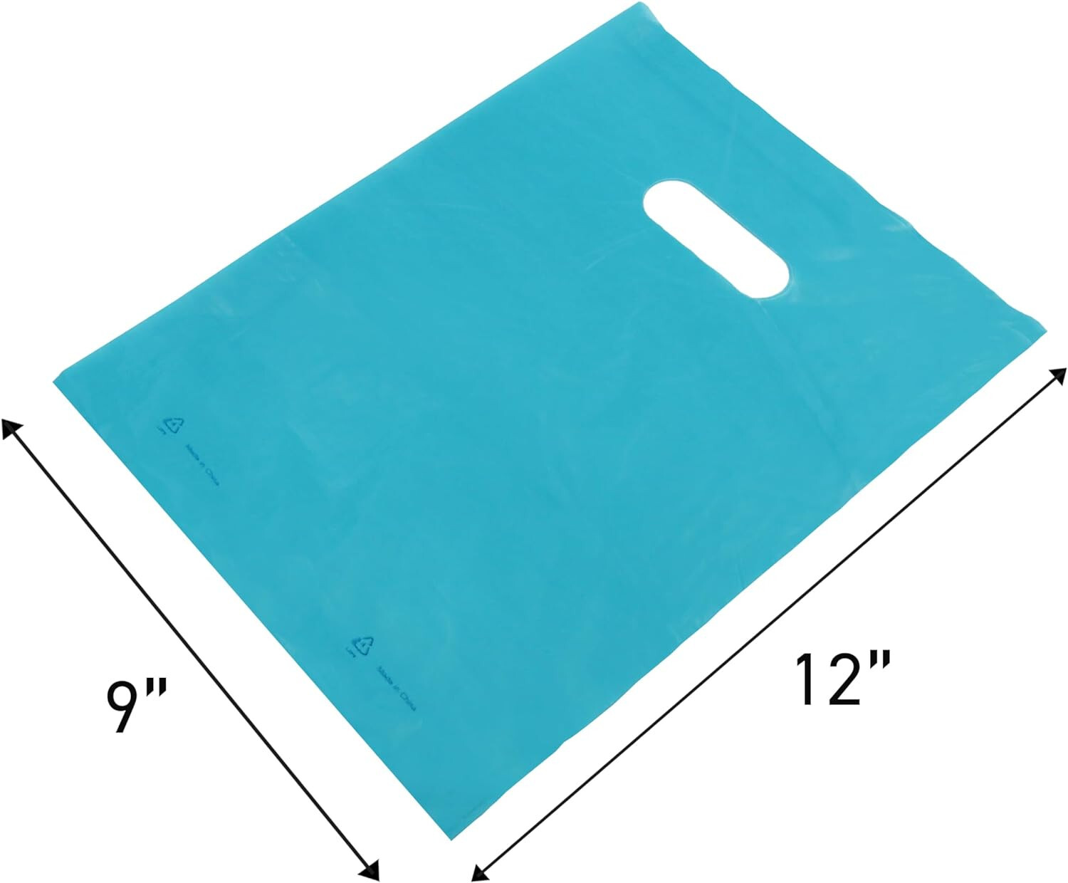 Plastic Bags 1000 Blue Shopping Merchandise Die Cut Handles 9 x 12" Diecut