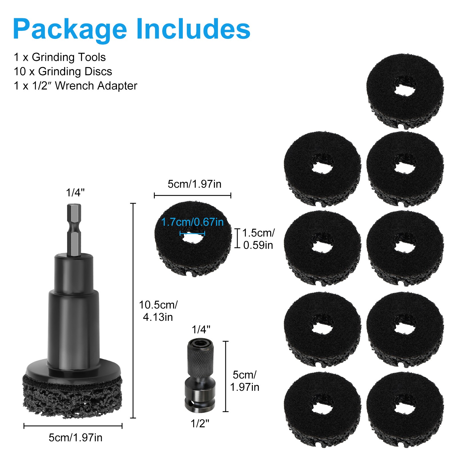 12in1 Wheel Stud Hub Cleaner Rust Removal Kit for Brake Disc Polishing Grinding
