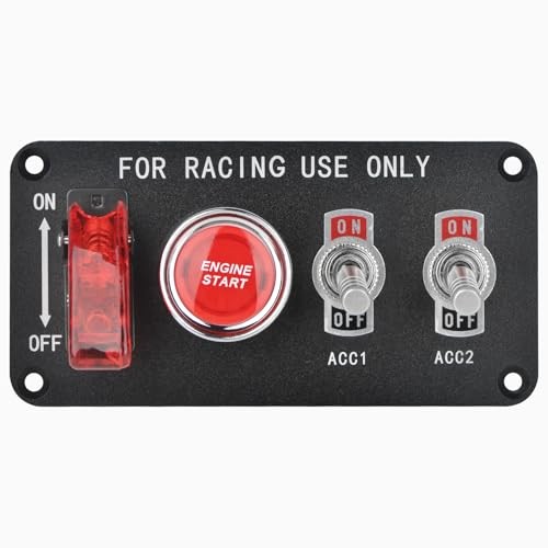 4-in-1 Ignition Switch Panel Includes Push-Button Start, Toggle Switch, and