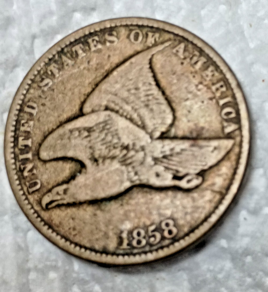 Flying Eagle 1858 one small cent USA coin