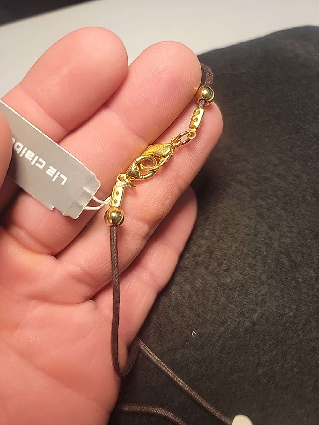 Vtg. LIZ CLAIBORNE Neut Stone Pendant Necklace/Made In Italy/ NEW