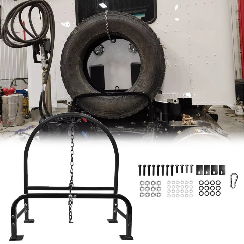 For Volvo & more Adjustable Semi Truck Spare Tire (or Tire and Rim) Carrie  Rack