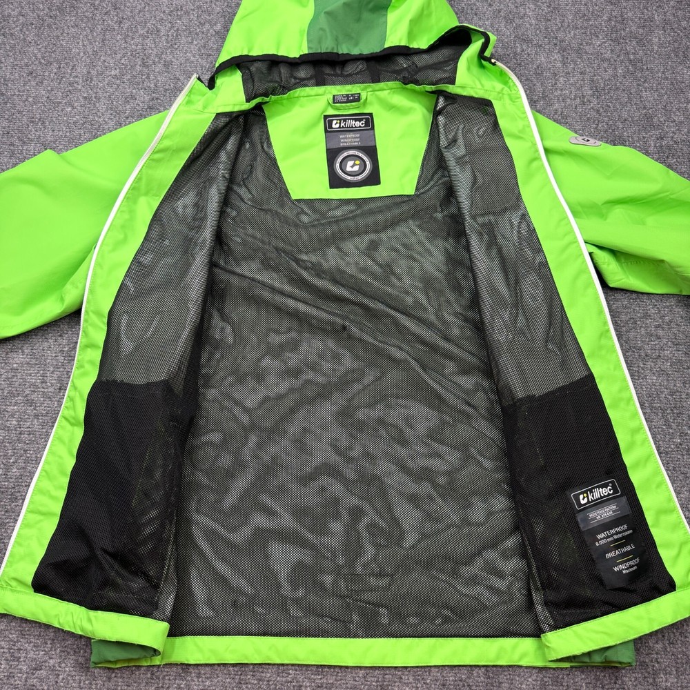 Killtec Parka Boys 14 Green Outer Shell Waterproof Windproof Full Zip Jacket