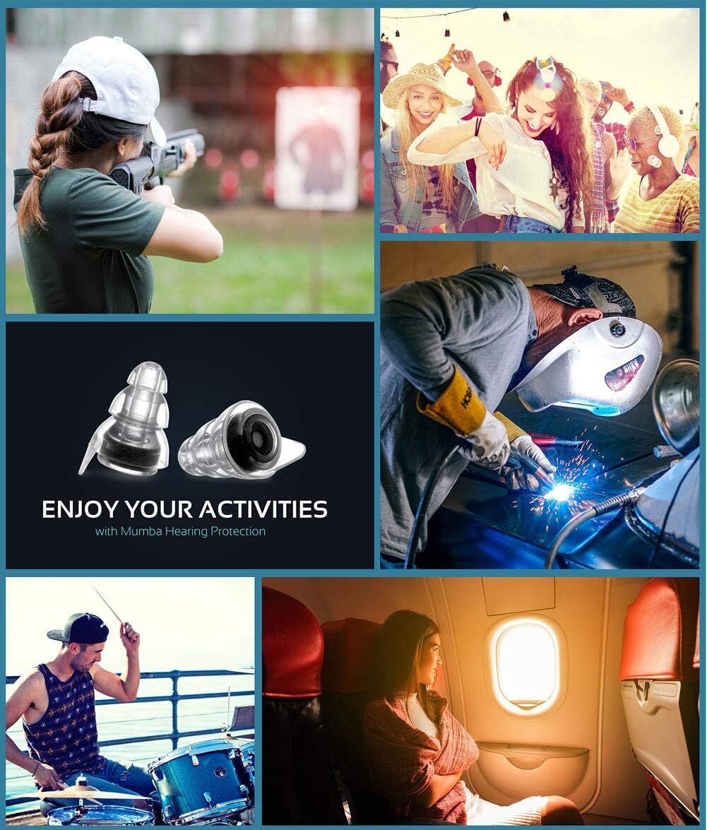 Mumba High Fidelity Reusable Ear Plugs 24dB Advanced Filtering Ear Protection US