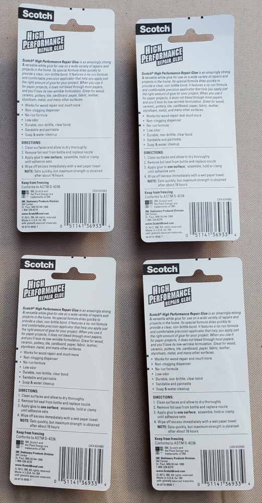 4 Bottles Scotch High Performance Liquid Glue Precision Applicator, 1.25-Ounce
