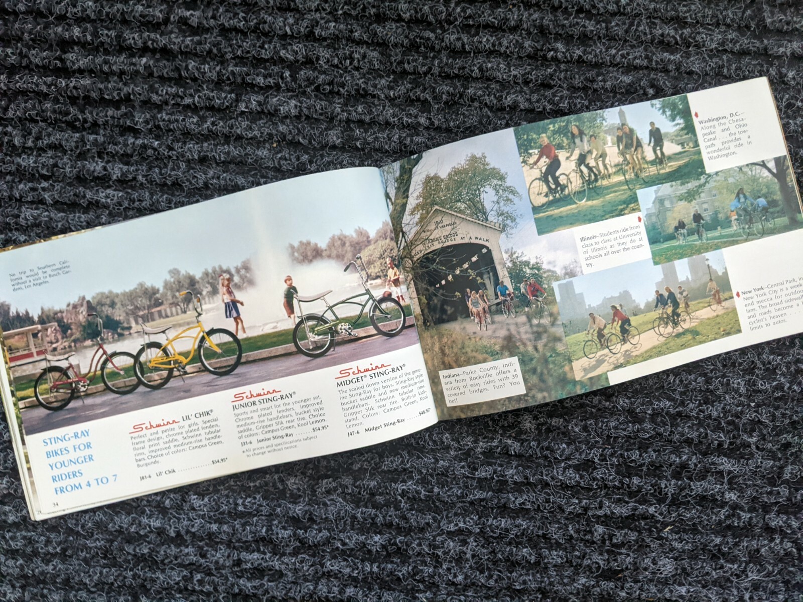 Schwinn 1972 Original Bicycle Sales Catalog~Bikes-Paramount-Stingray 72