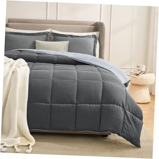Size Comforter Set Grey, Comforters Size Bed Sets, King 01-gray/Light Grey