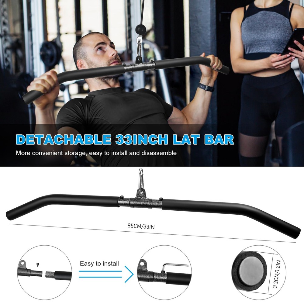 Wall Mounted Pulley System, Low Cable Machine Pulley System for LAT Pulldown,...
