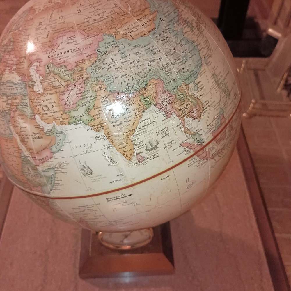 REPLOGLE 9" GLOBE WITH THERMOMETER, BAROMETER, HYDROMETER