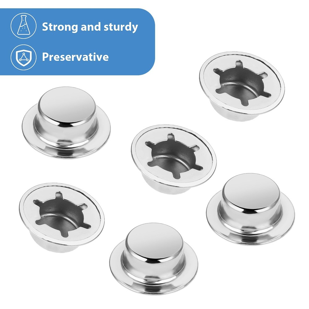 1/2 Push Nut Axle Cap, 6 Pack on Pushnut Cap Spring Inch, silver