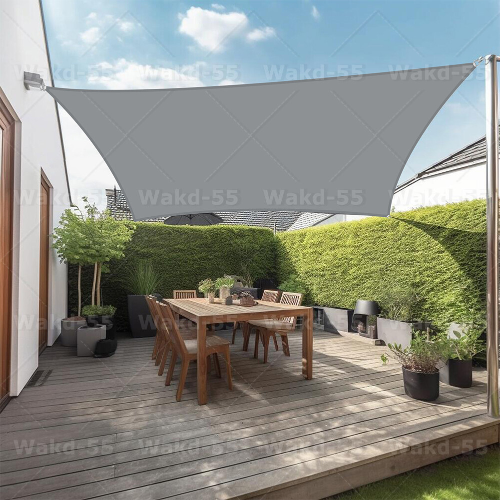 Sun Shade Sail Outdoor Shade Cover with Hardware Kit for Patio Garden Backyard