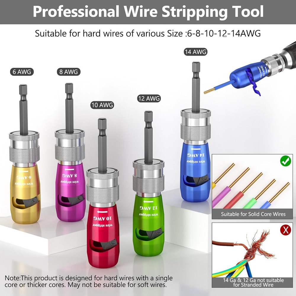 Wire Stripper for Drill Wire Stripping and Twisting Tool Upgrade Electrical NEW