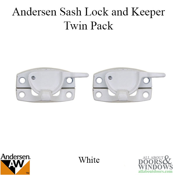 Andersen Window Sash Lock For Double Hung Windows 2 Pack Sash Lock and Keeper