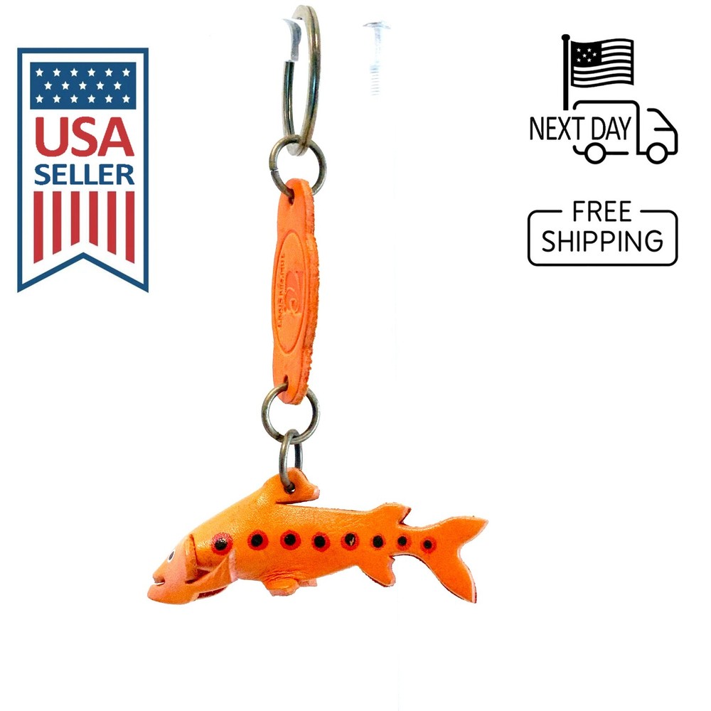 Sea Trout Handmade Leather Keyring