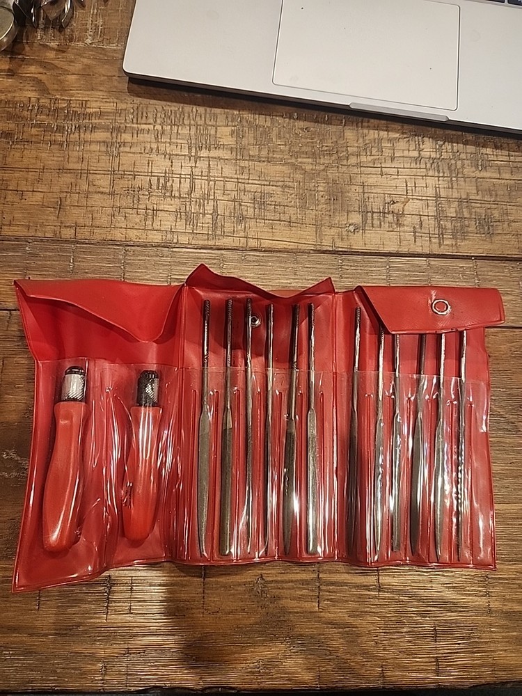 *SNAP ON TOOLS HBFN120 SWISS PATTERN MINIATURE FILE SET WITH 2 HANDLES